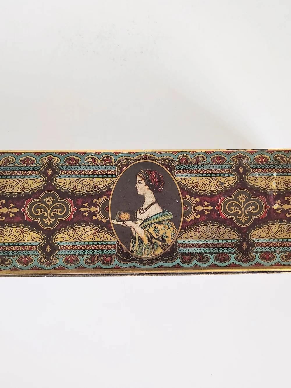 Vintage 1940s Hostess Fruit Cake Tin Hinged Lid | Vintage Storage